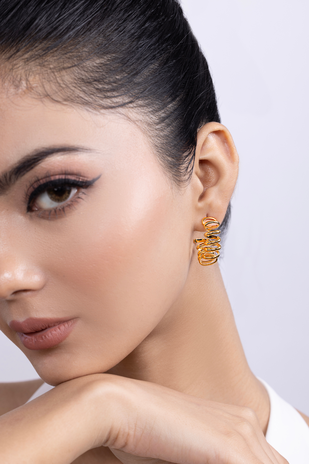 Gold Spiral Hoop Earring - Kaoribyshreya