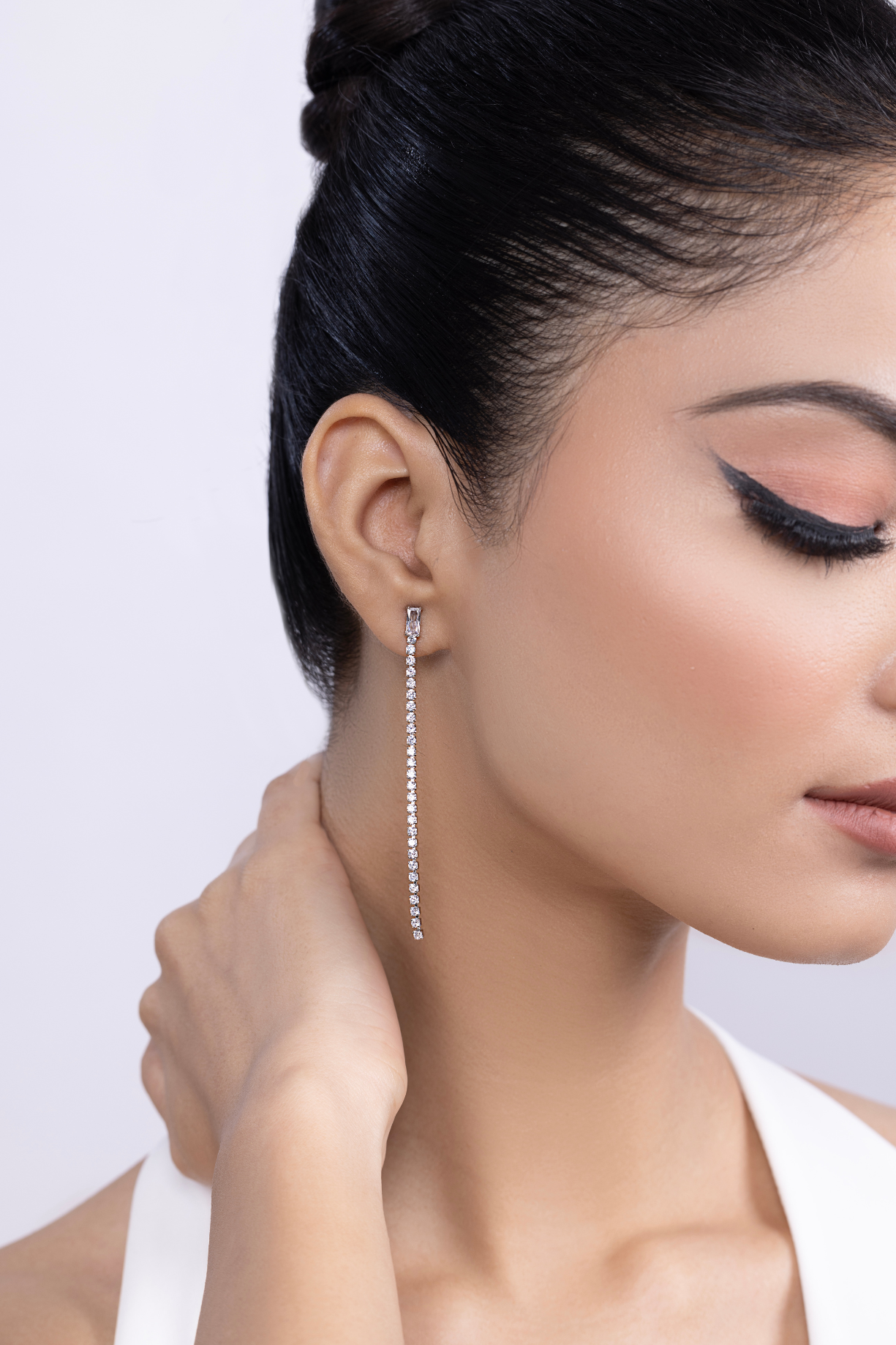 Mismatch Spiral Snake With Studded Long Drop Earring - Kaoribyshreya