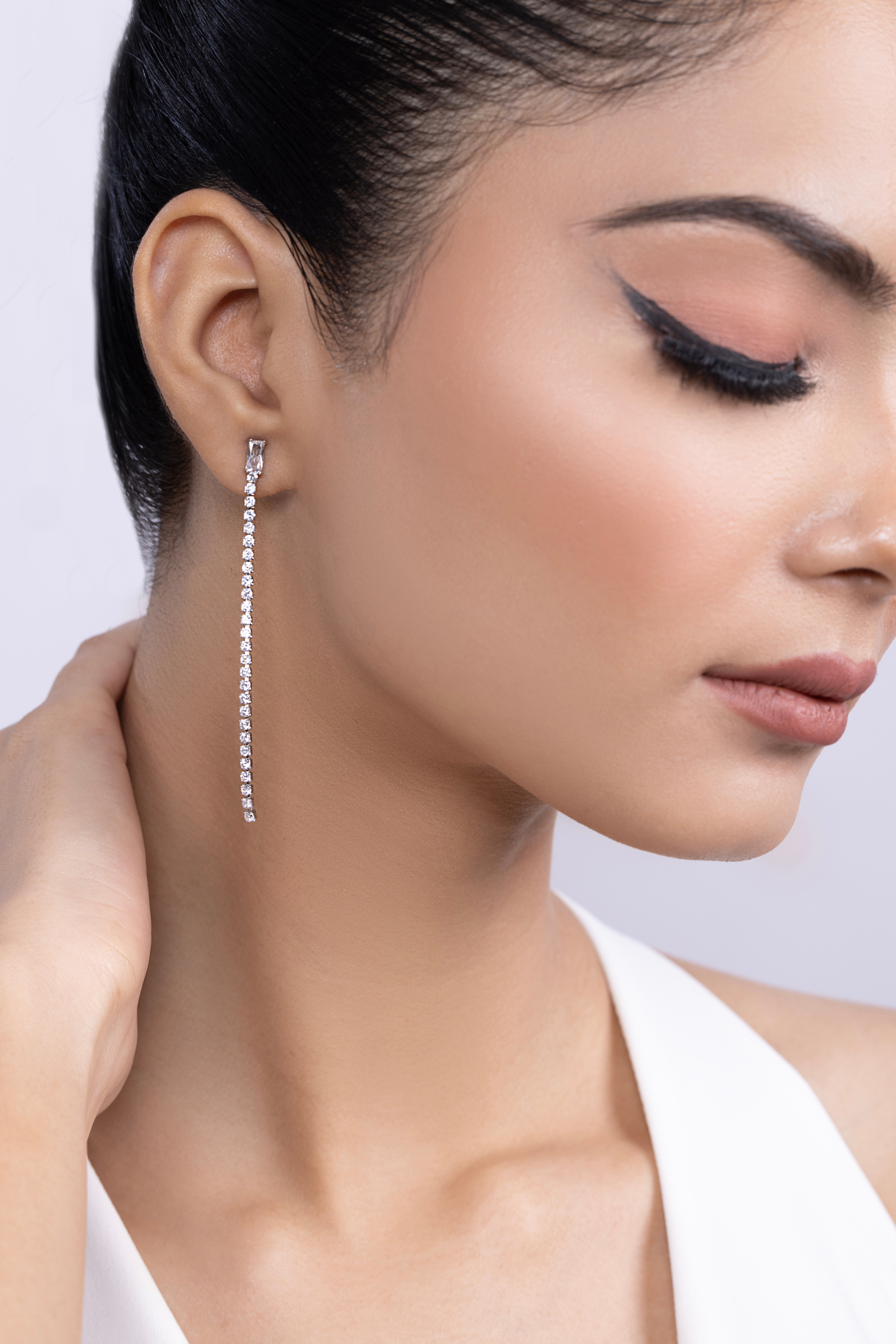 Mismatch Spiral Snake With Studded Long Drop Earring - Kaoribyshreya