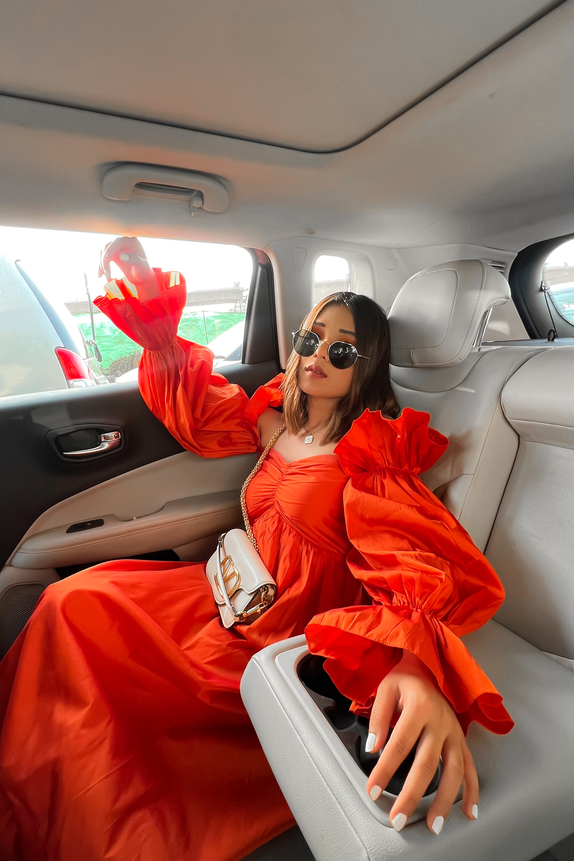 Autumn Sunset Off Shoulder Maxi Dress - Kaoribyshreya