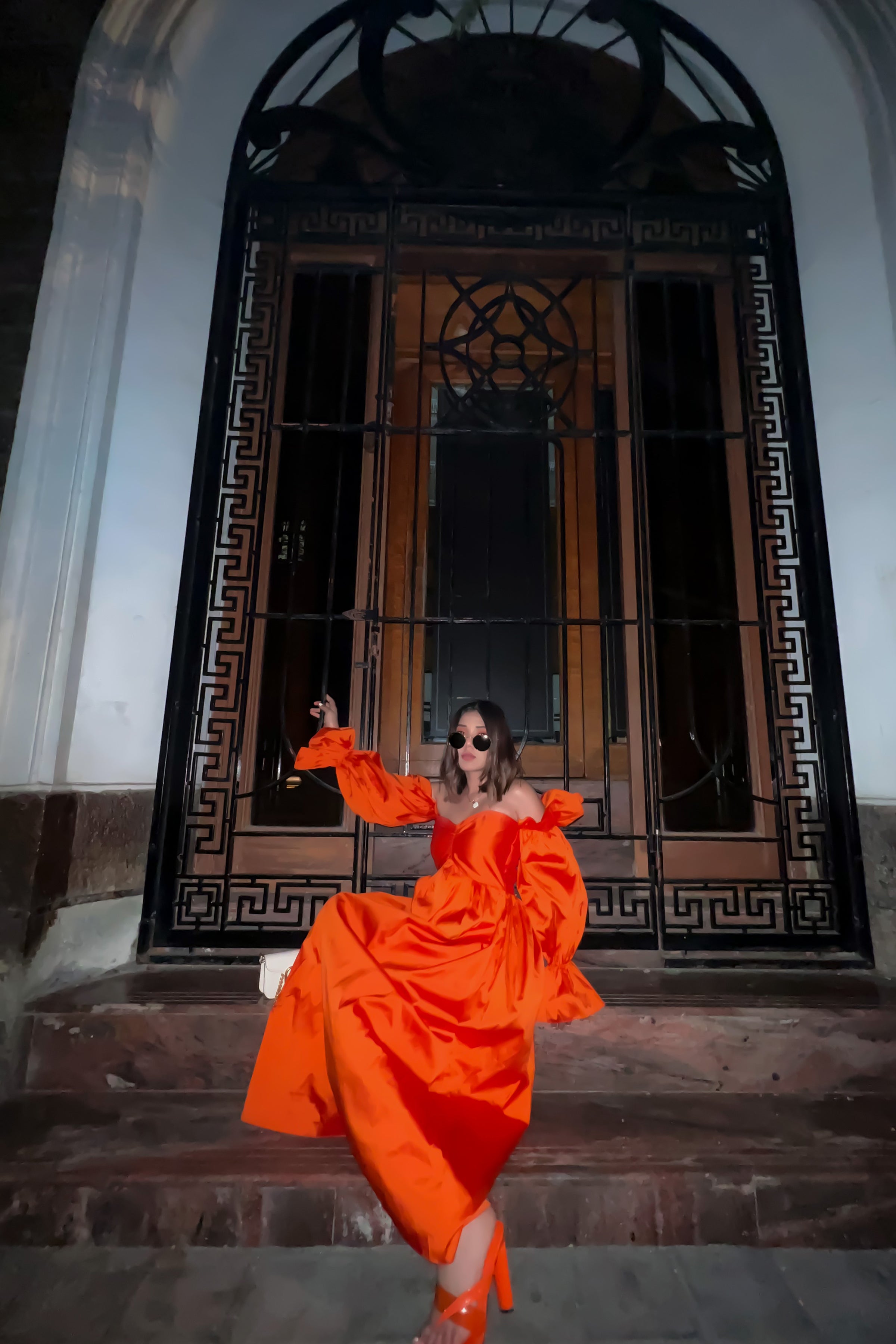 Autumn Sunset Off Shoulder Maxi Dress - Kaoribyshreya