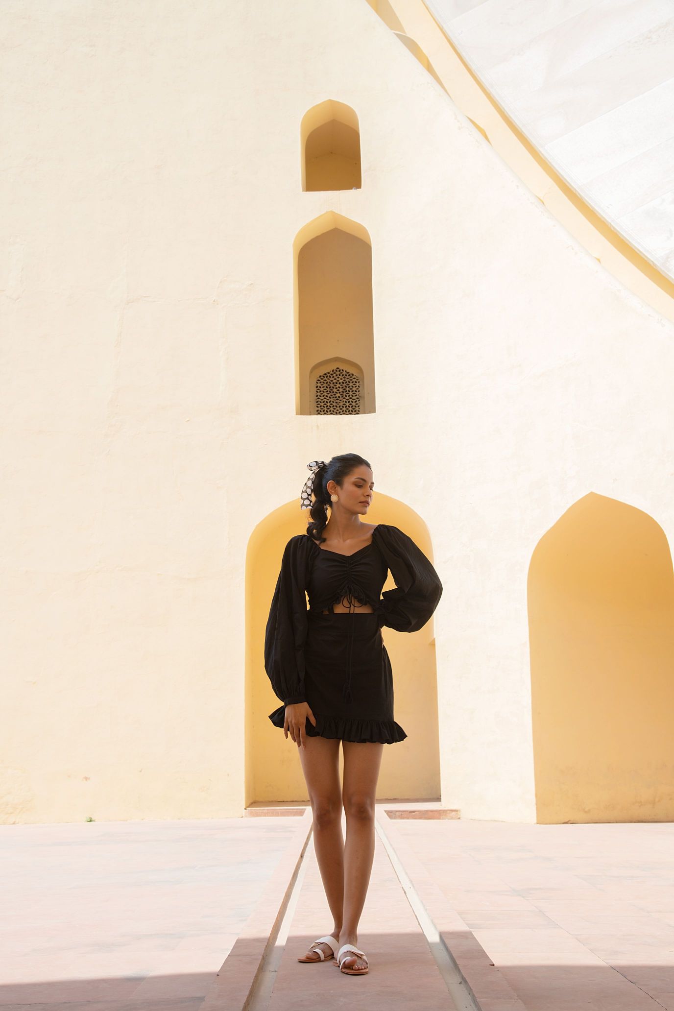 Black Beauty Front Waist Cut out Dress