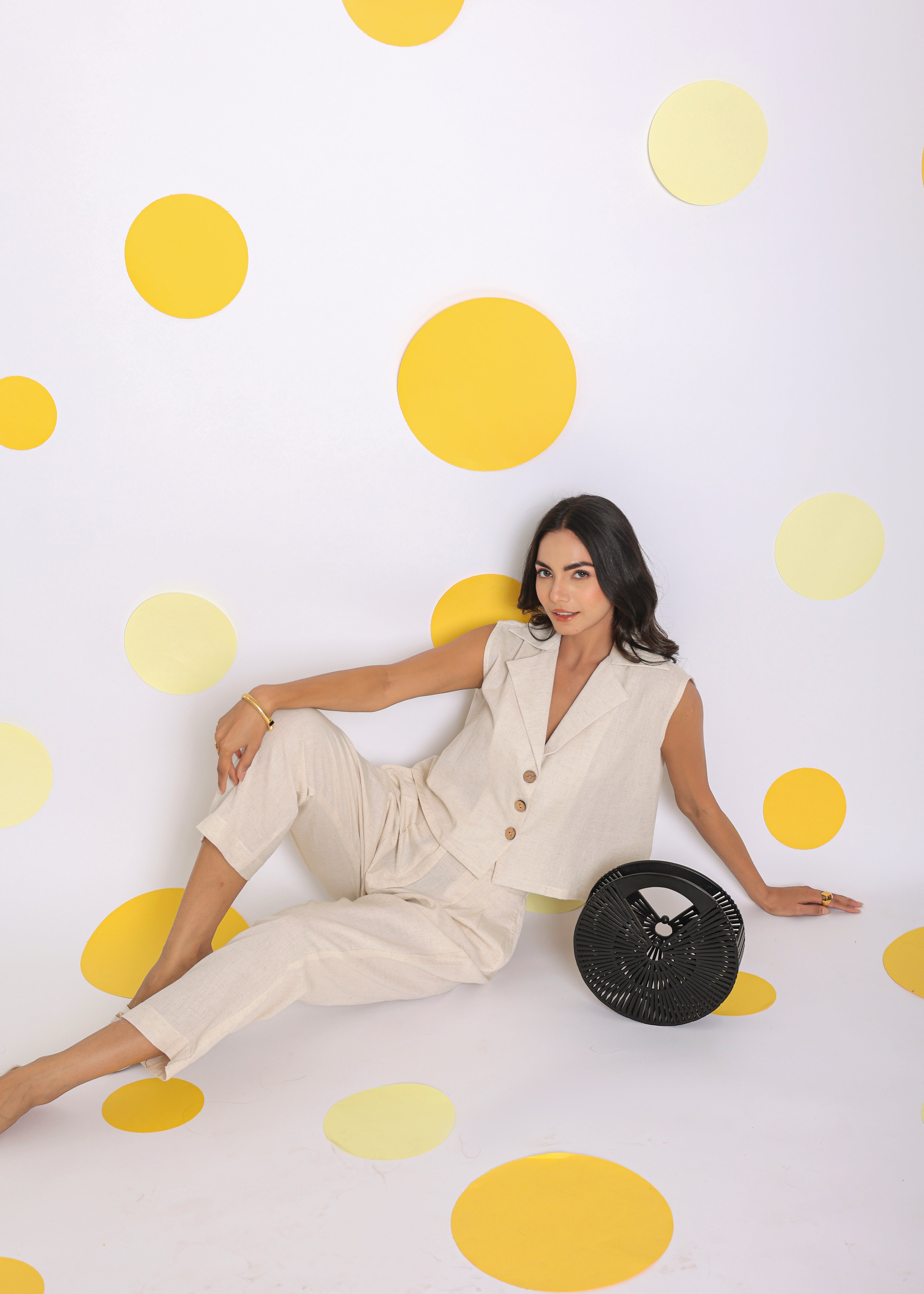 Off White Summer Relaxed Formal Linen Pants - Kaoribyshreya