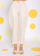 Off White Summer Relaxed Formal Linen Pants - Kaoribyshreya