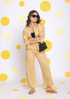 Beige Shirt and Pant 2 Piece Set Summer Relaxed 100% Cotton Co-ord Set - Kaoribyshreya