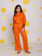 Rust Shirt And Pant Summer Relaxed 100% Cotton Co-ord Set - Kaoribyshreya