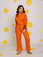 Rust Shirt And Pant Summer Relaxed 100% Cotton Co-ord Set - Kaoribyshreya
