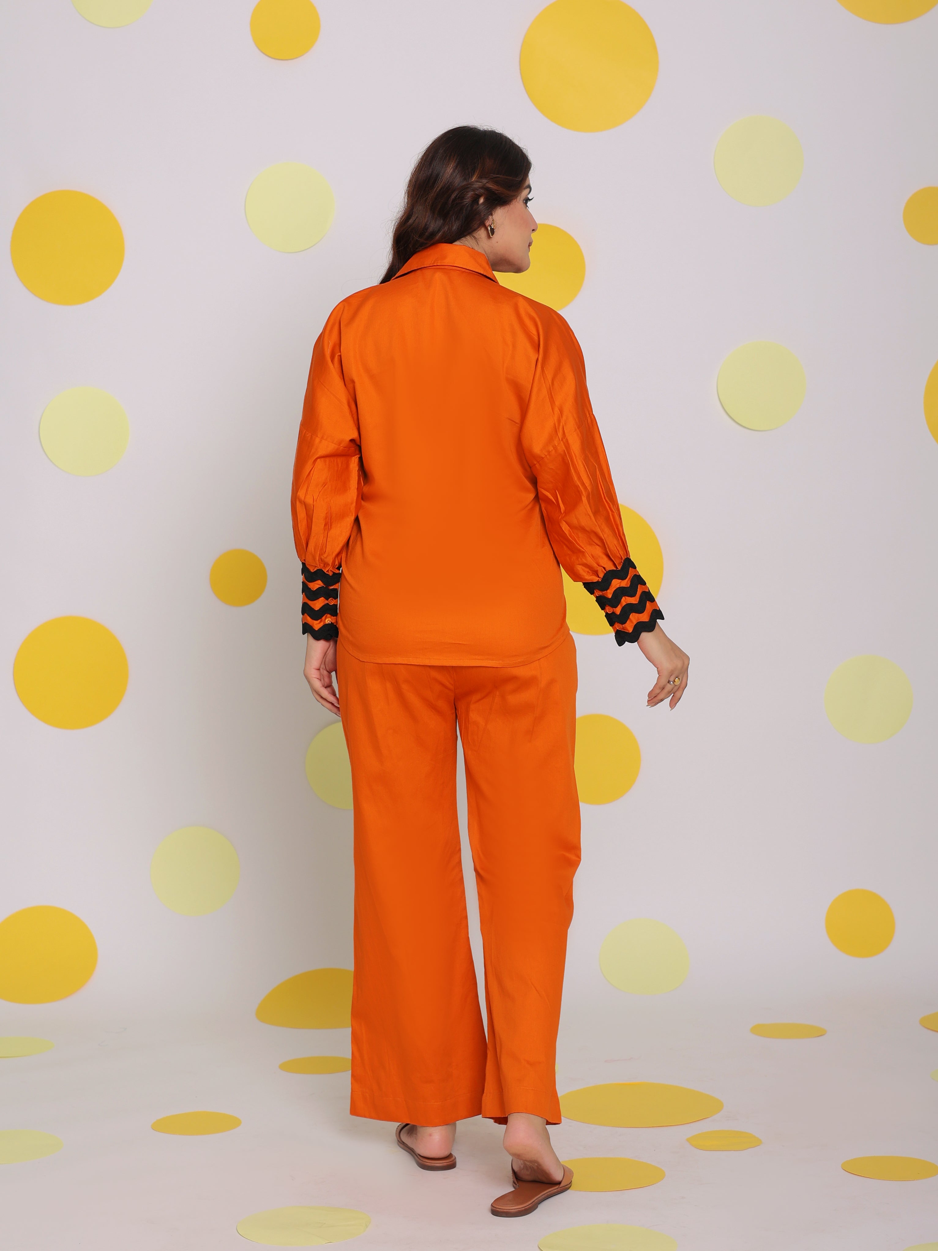 Rust Shirt And Pant Summer Relaxed 100% Cotton Co-ord Set - Kaoribyshreya