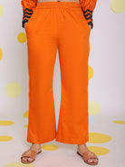 Rust Orange Summer Relaxed Wide Leg 100% Cotton Pants - Kaoribyshreya