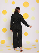 Black Shirt and Pant Two Piece Set Summer Everyday Wear 100% Cotton Co-ord Set - Kaoribyshreya