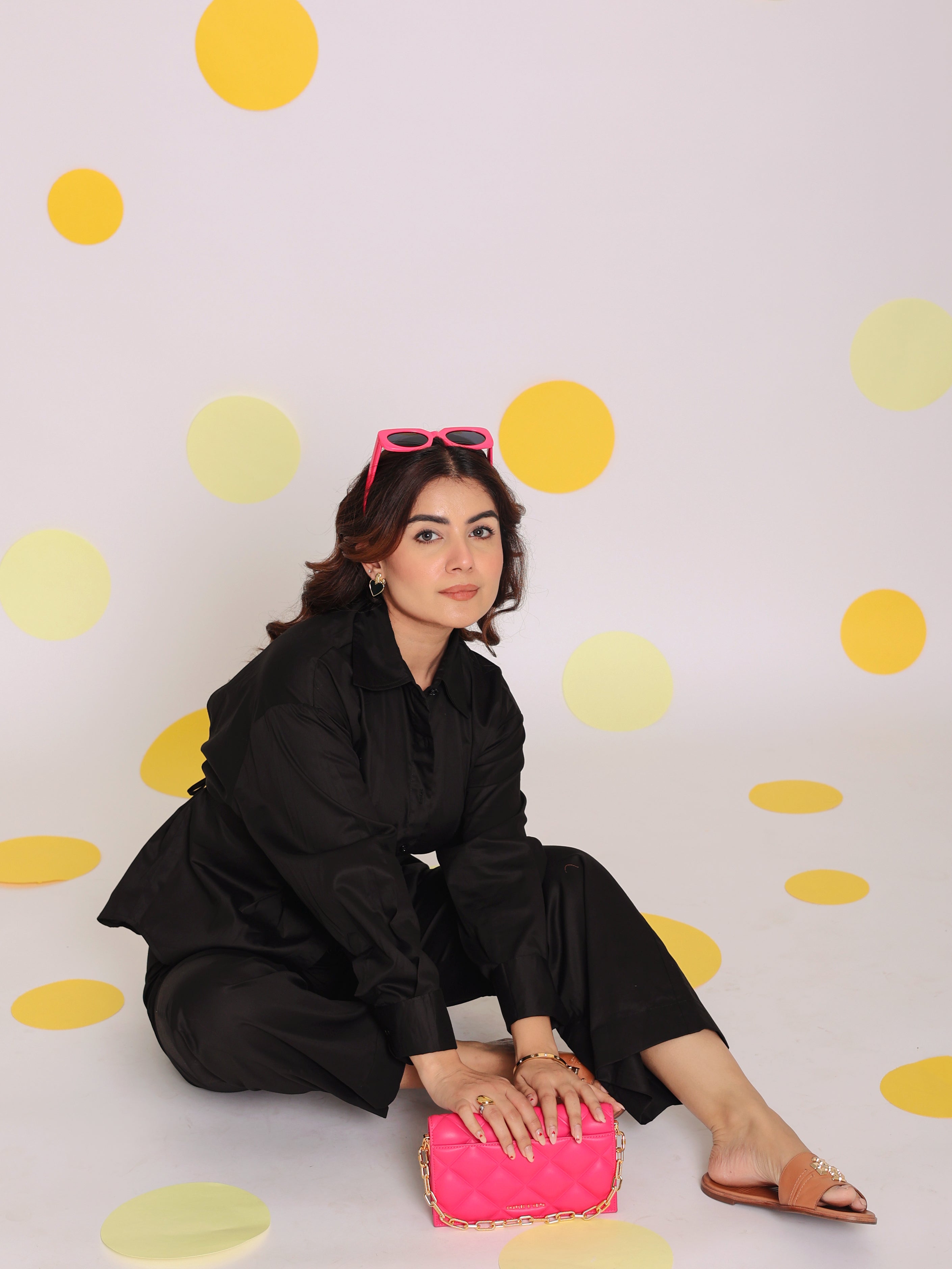 Black Shirt and Pant Two Piece Set Summer Everyday Wear 100% Cotton Co-ord Set - Kaoribyshreya