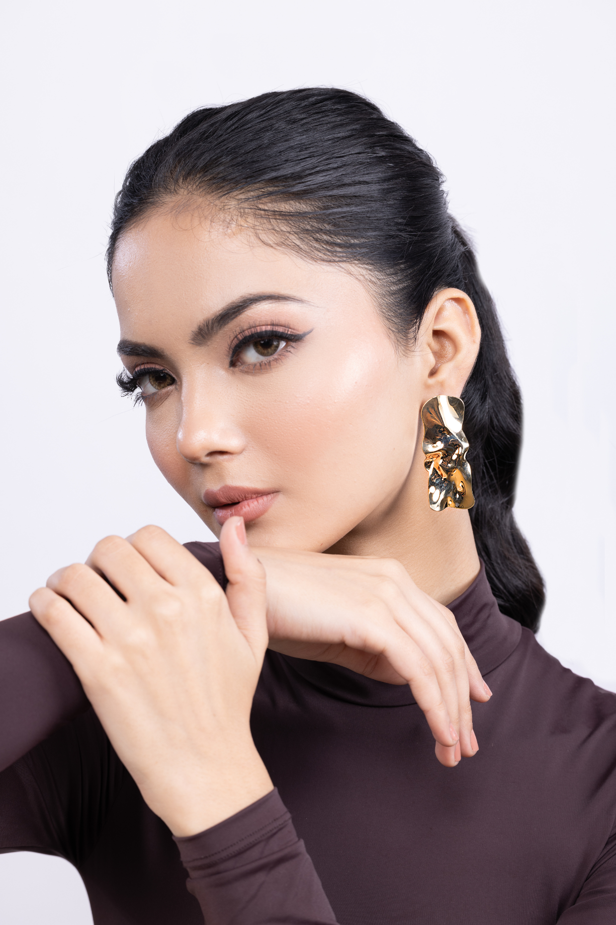 Gold Textured Drop Earring - Kaoribyshreya