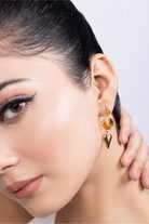 Double Hoop Heart Drop Earring - Kaoribyshreya