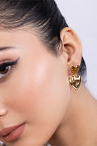 Chunky Double Heart Drop Earring - Kaoribyshreya