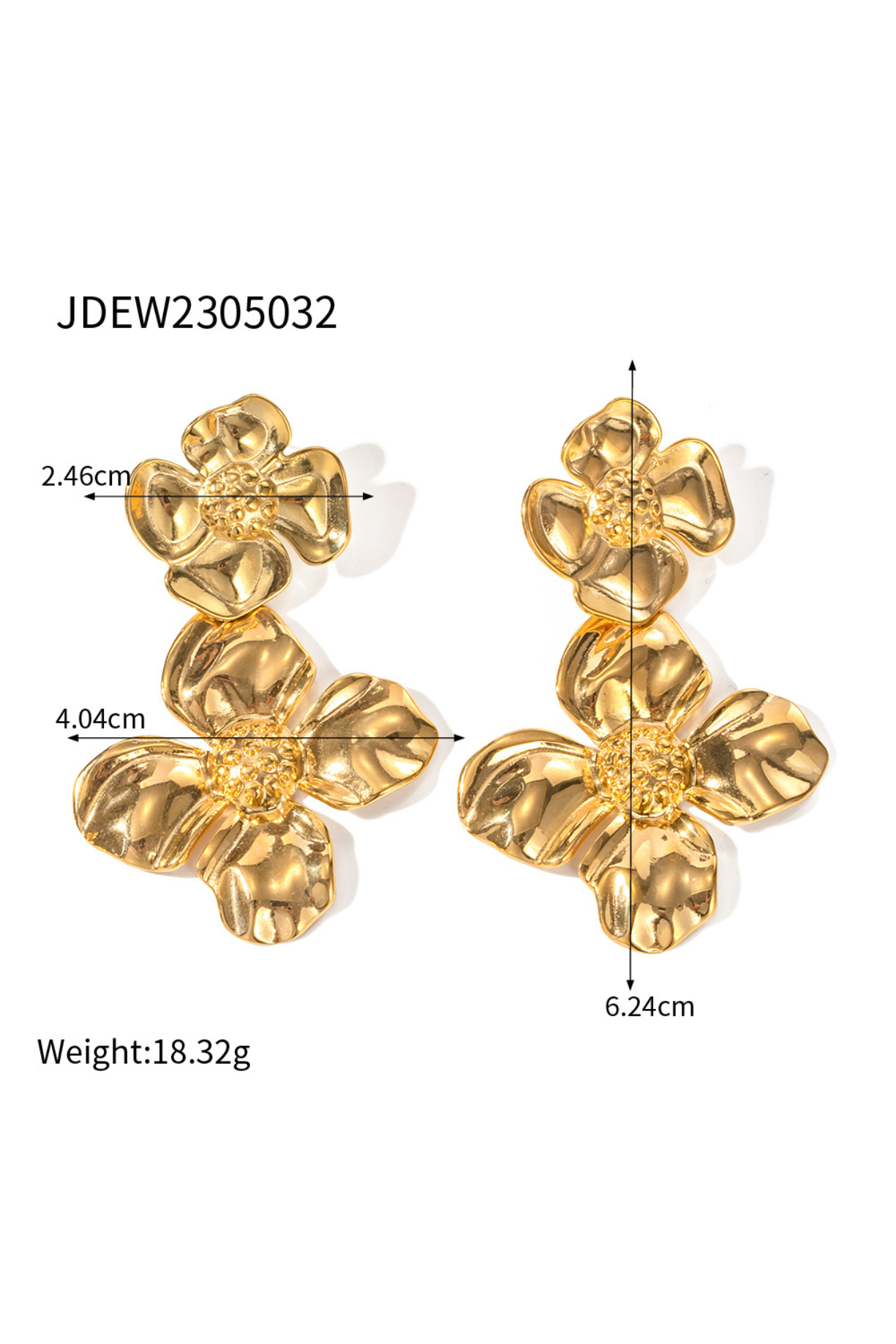 Double Flower Hang Earrings - Kaoribyshreya