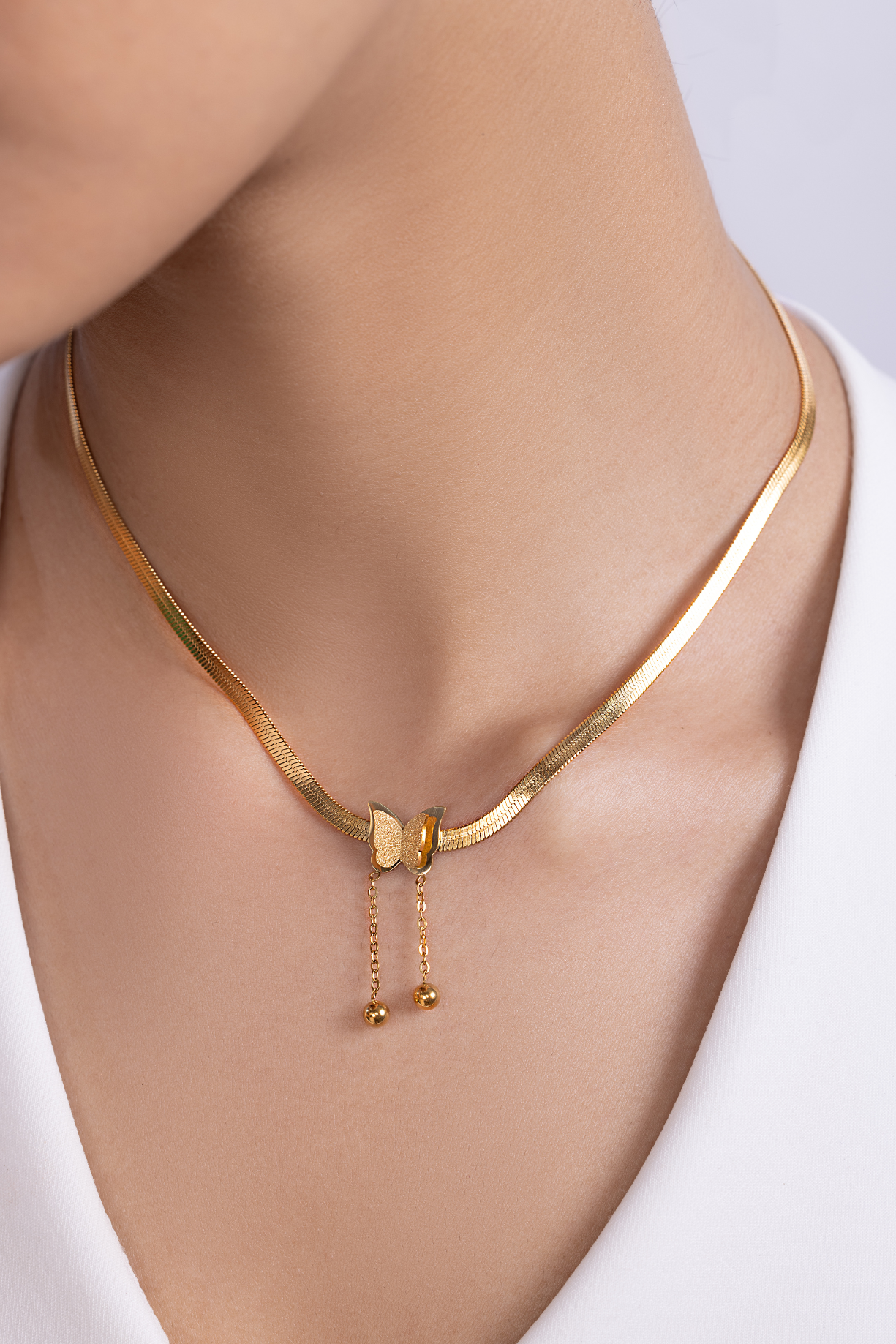 Gold Butterfly Necklace - Kaoribyshreya