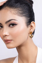Chunky Double Heart Drop Earring - Kaoribyshreya