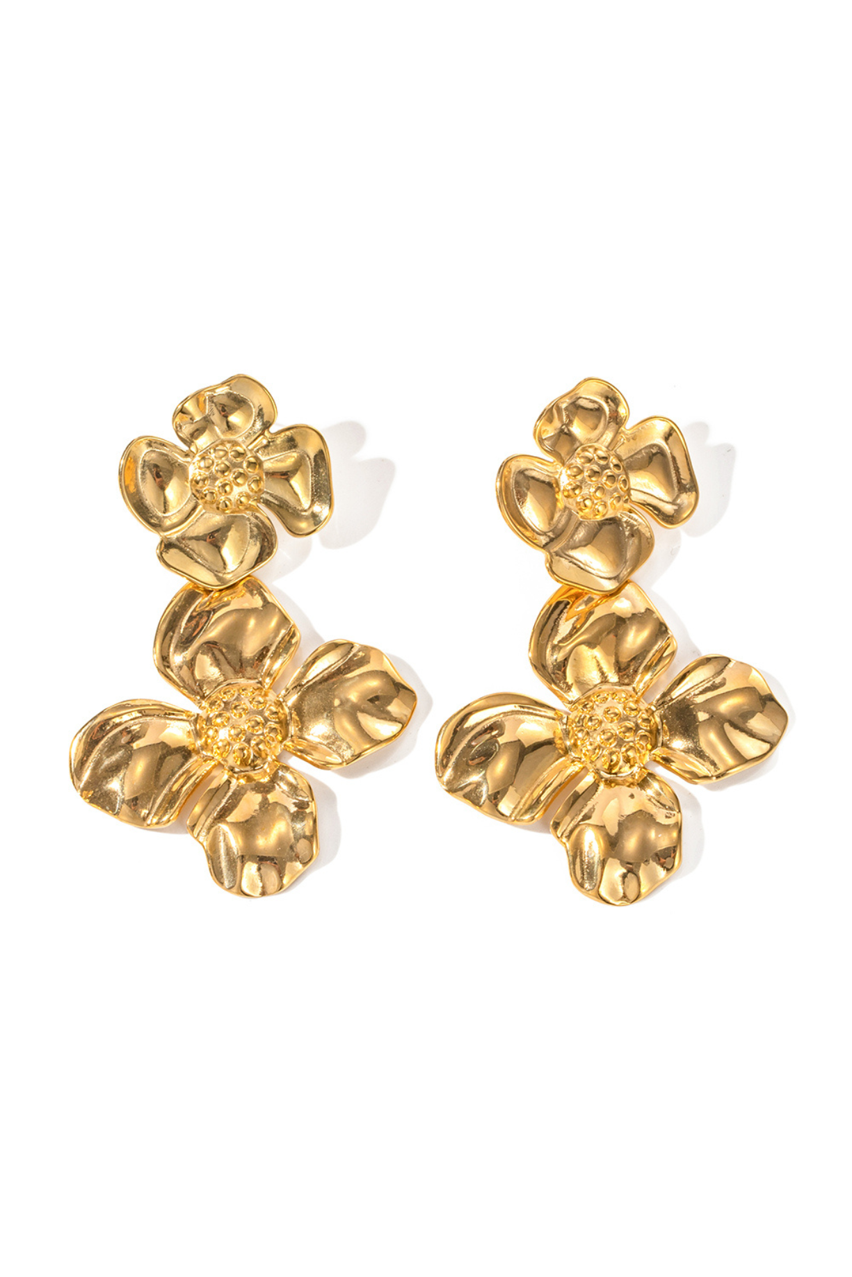 Double Flower Hang Earrings - Kaoribyshreya