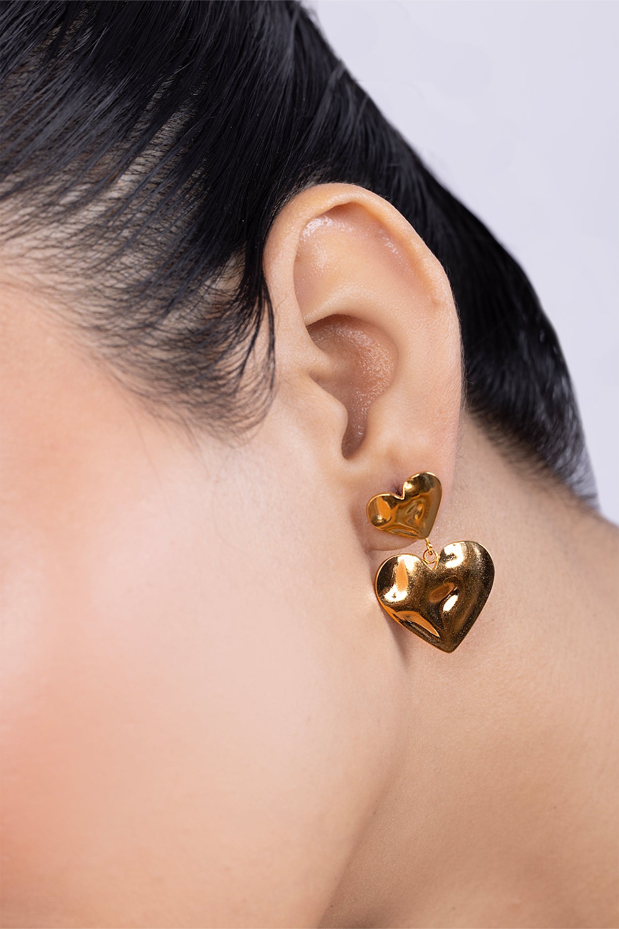 Chunky Double Heart Drop Earring - Kaoribyshreya