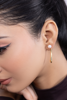 Mother of Pearl Long Hoop Earring - Kaoribyshreya