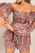 Multicolor Western Off Shoulder  Peplum Top - Kaoribyshreya