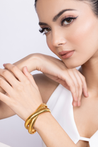 Textured Gold Bangle Bracelet - Kaoribyshreya