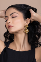 Double Flower Hang Earrings - Kaoribyshreya
