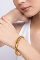 Textured Gold Bangle Bracelet - Kaoribyshreya