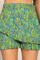 Green Western Cord-Set - Bust Fitted Top and Fitted Skirt - Kaoribyshreya