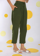Olive Green Everyday Wear Top and Pant Two Piece Set Summer Relaxed 100% Cotton Co-ord Set - Kaoribyshreya