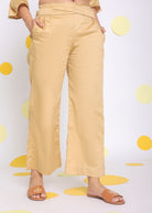 Beige Shirt and Pant 2 Piece Set Summer Relaxed 100% Cotton Co-ord Set - Kaoribyshreya