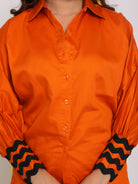 Rust Shirt And Pant Summer Relaxed 100% Cotton Co-ord Set - Kaoribyshreya