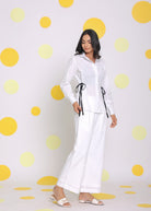 White Shirt and Pant 2 Piece Set Summer Relaxed Linen Co-ord Set - Kaoribyshreya