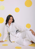 White Shirt and Pant 2 Piece Set Summer Relaxed Linen Co-ord Set - Kaoribyshreya