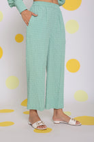 Light Green Shirt and Pant Two Piece Set Summer Everyday Wear Co-ord Set - Kaoribyshreya