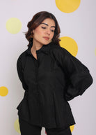 Black Summer with Baby Pink Back Tie up 100% Cotton Shirt - Kaoribyshreya