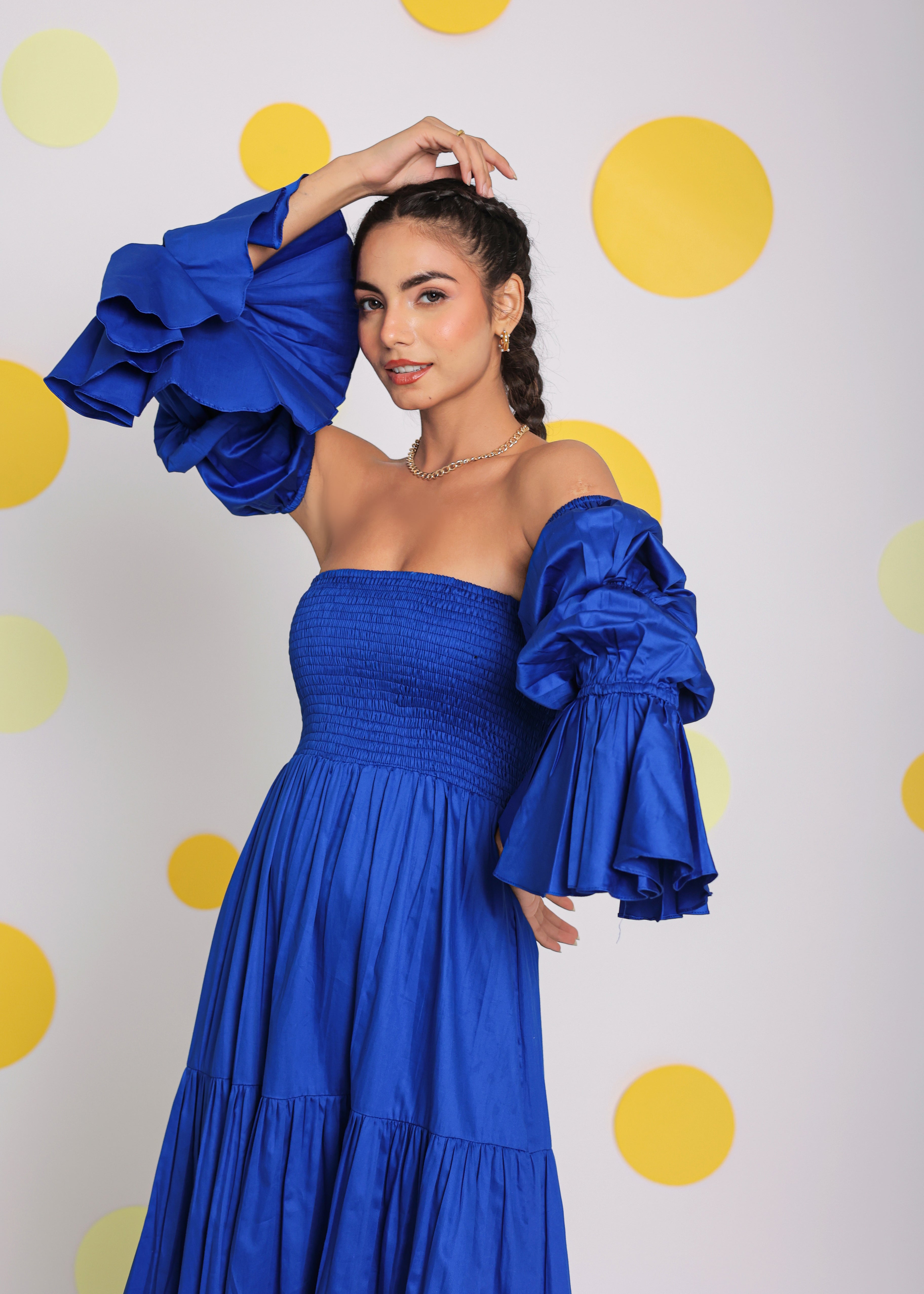 Royal Blue 3 way styling Summer Maxi Dress - Kaoribyshreya