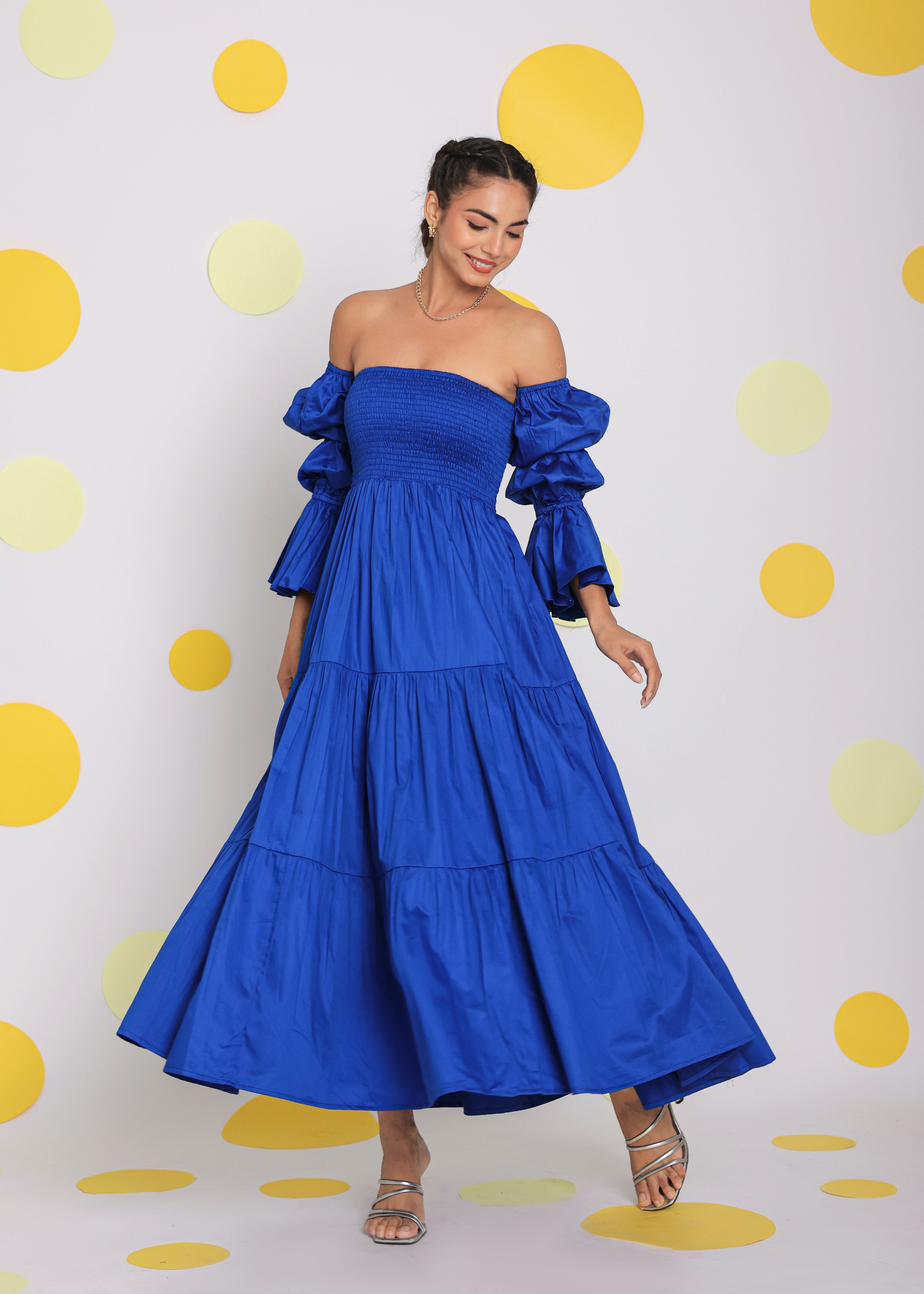 Royal Blue 3 way styling Summer Maxi Dress - Kaoribyshreya