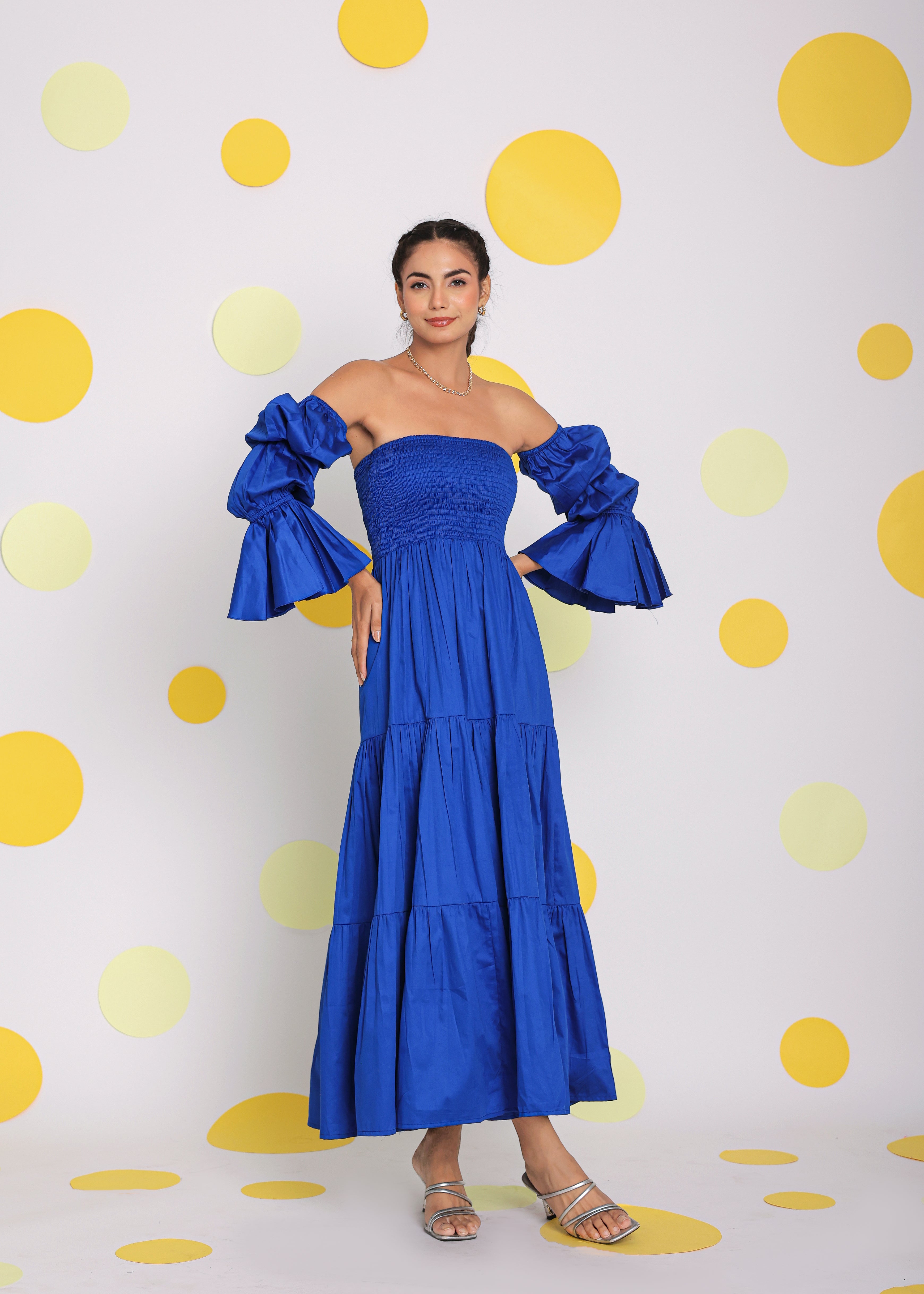 Royal Blue 3 way styling Summer Maxi Dress - Kaoribyshreya