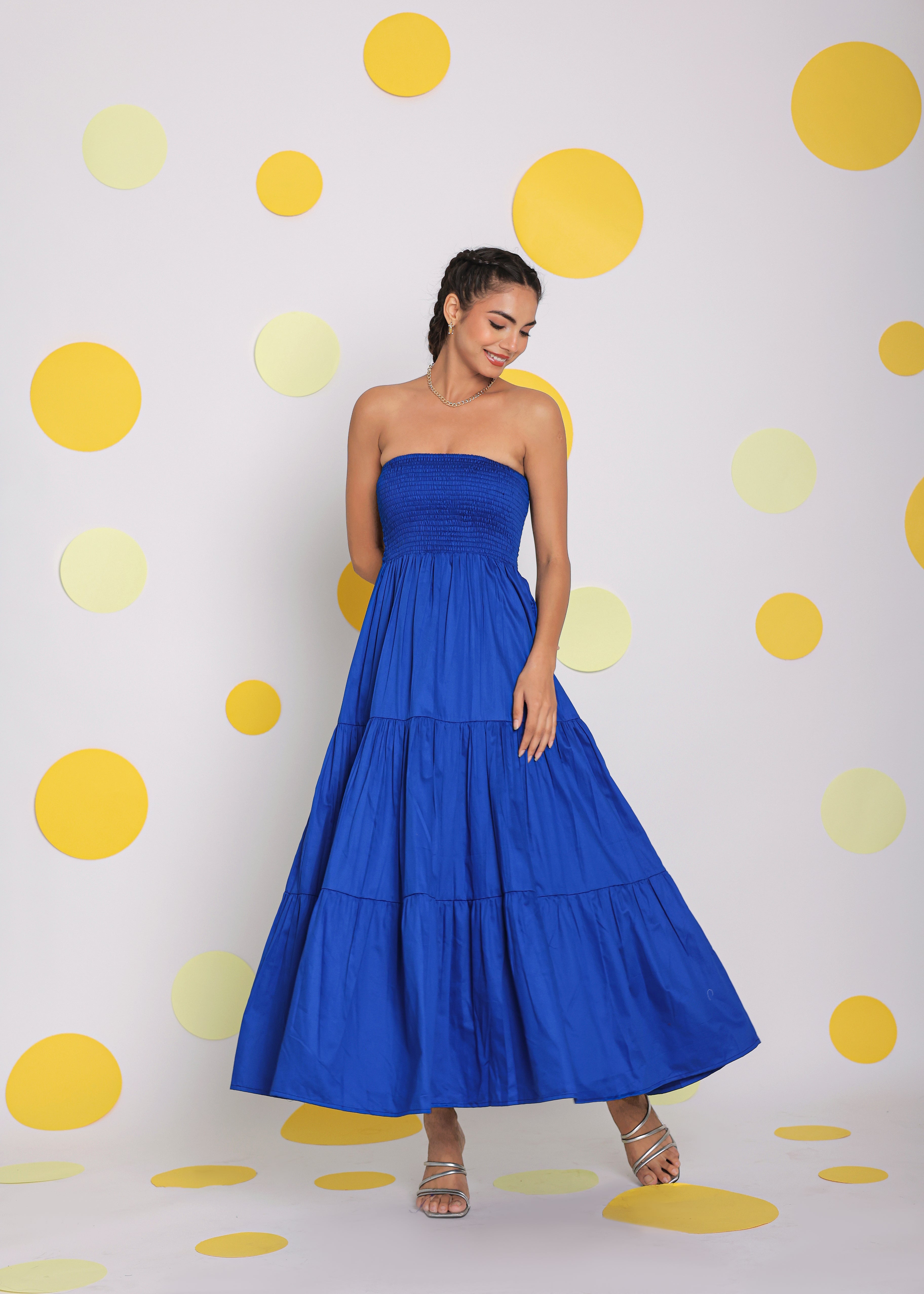 Royal Blue 3 way styling Summer Maxi Dress - Kaoribyshreya