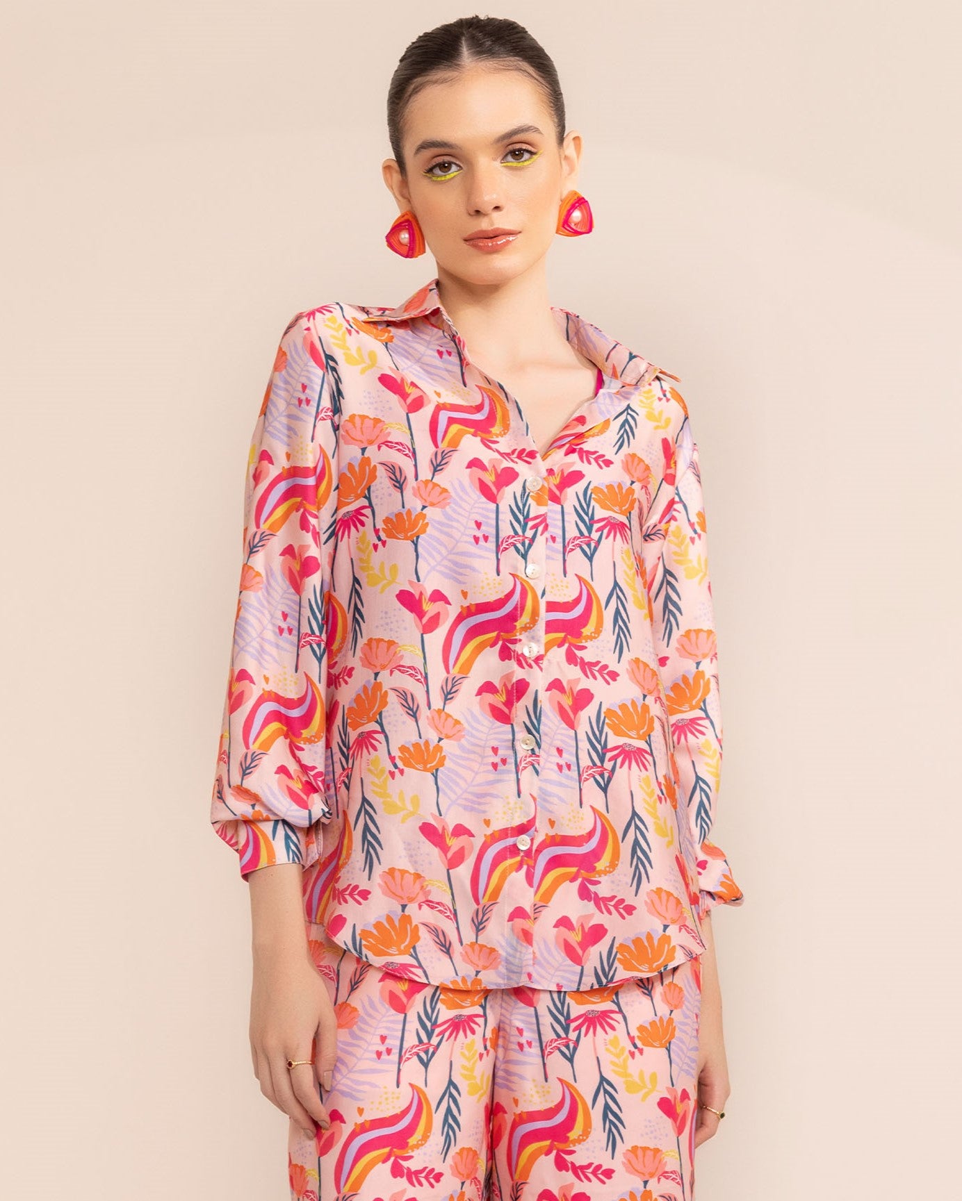 Morning Glory Pink Shirt - Kaoribyshreya