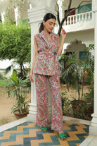 Multi prited blazer with pant co-ord set