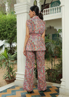 Multi prited blazer with pant co-ord set