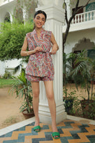 Multi prited blazer with Shorts co-ord set