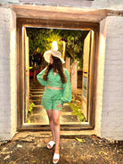 Printed Sandy Green Shirt With Shorts Co-ord Set - Kaoribyshreya