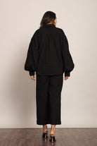 Black Solid Western Cord-Set Relaxed Shirt and Pant - Kaoribyshreya