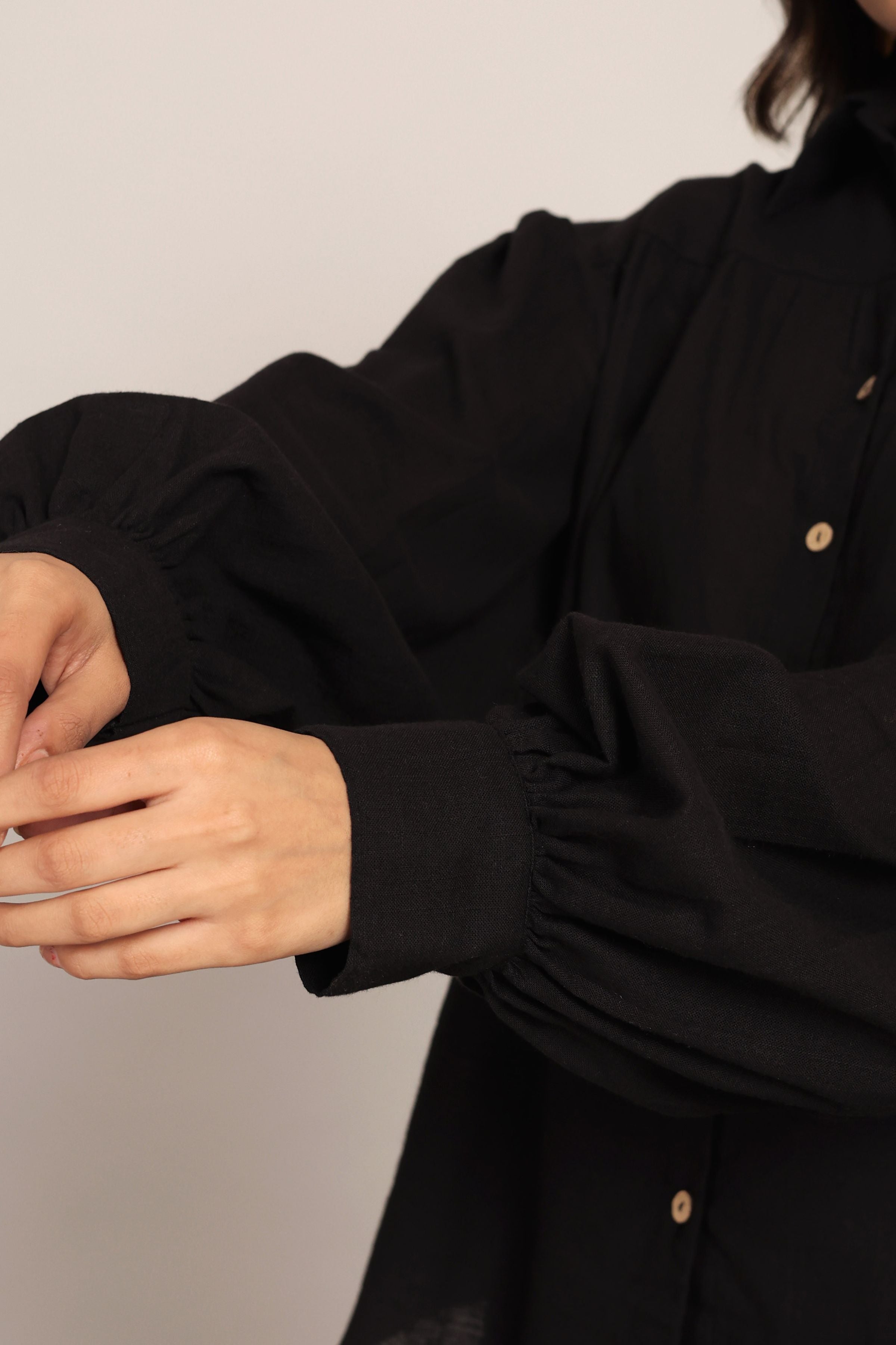 Black Solid Western Cord-Set Relaxed Shirt and Pant - Kaoribyshreya