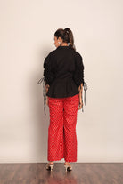 Black and Red Printed Western Cord-Set Relaxed Shirt and Pant - Kaoribyshreya