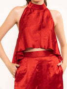 Red Hot Halter Backless Top - Kaoribyshreya