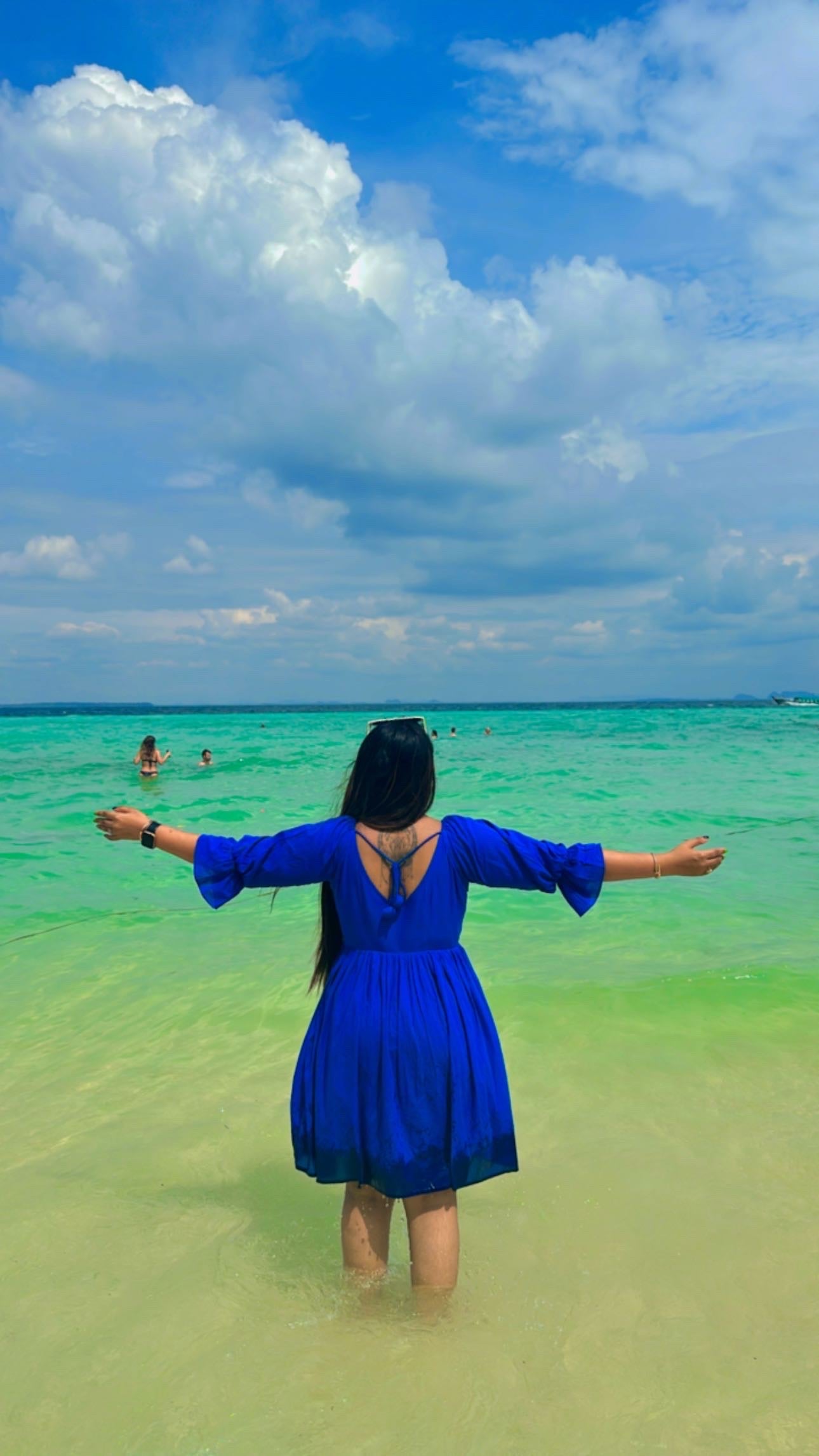 Classic Blue Short Skater Dress - Kaoribyshreya